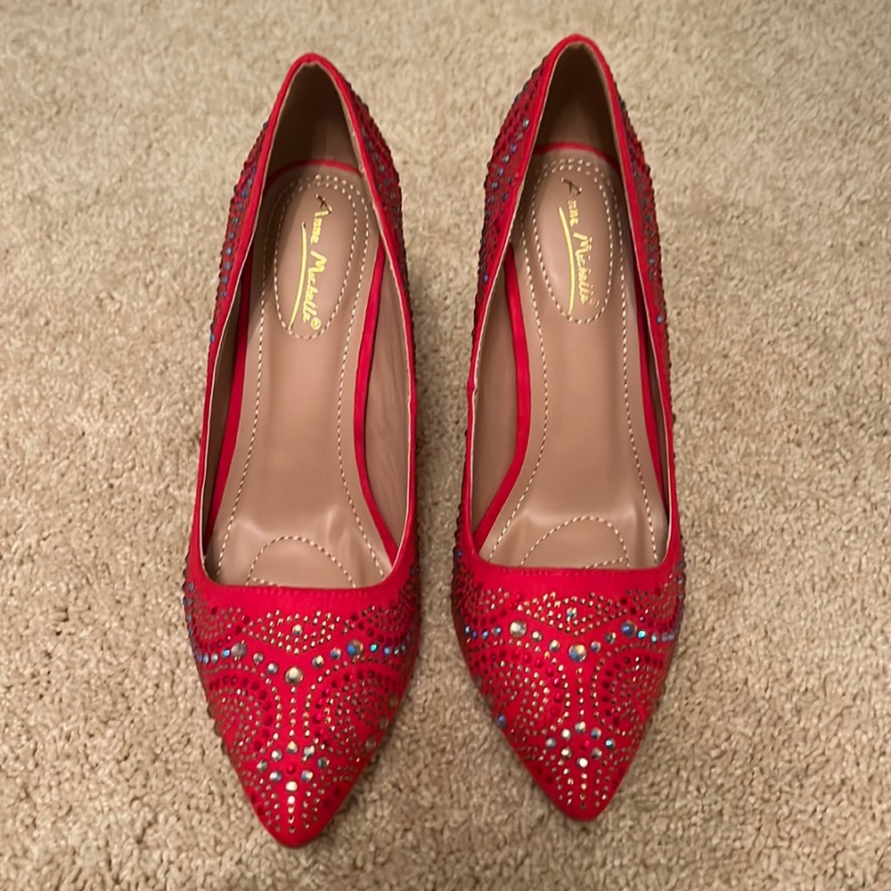 Brand new red sequined heel